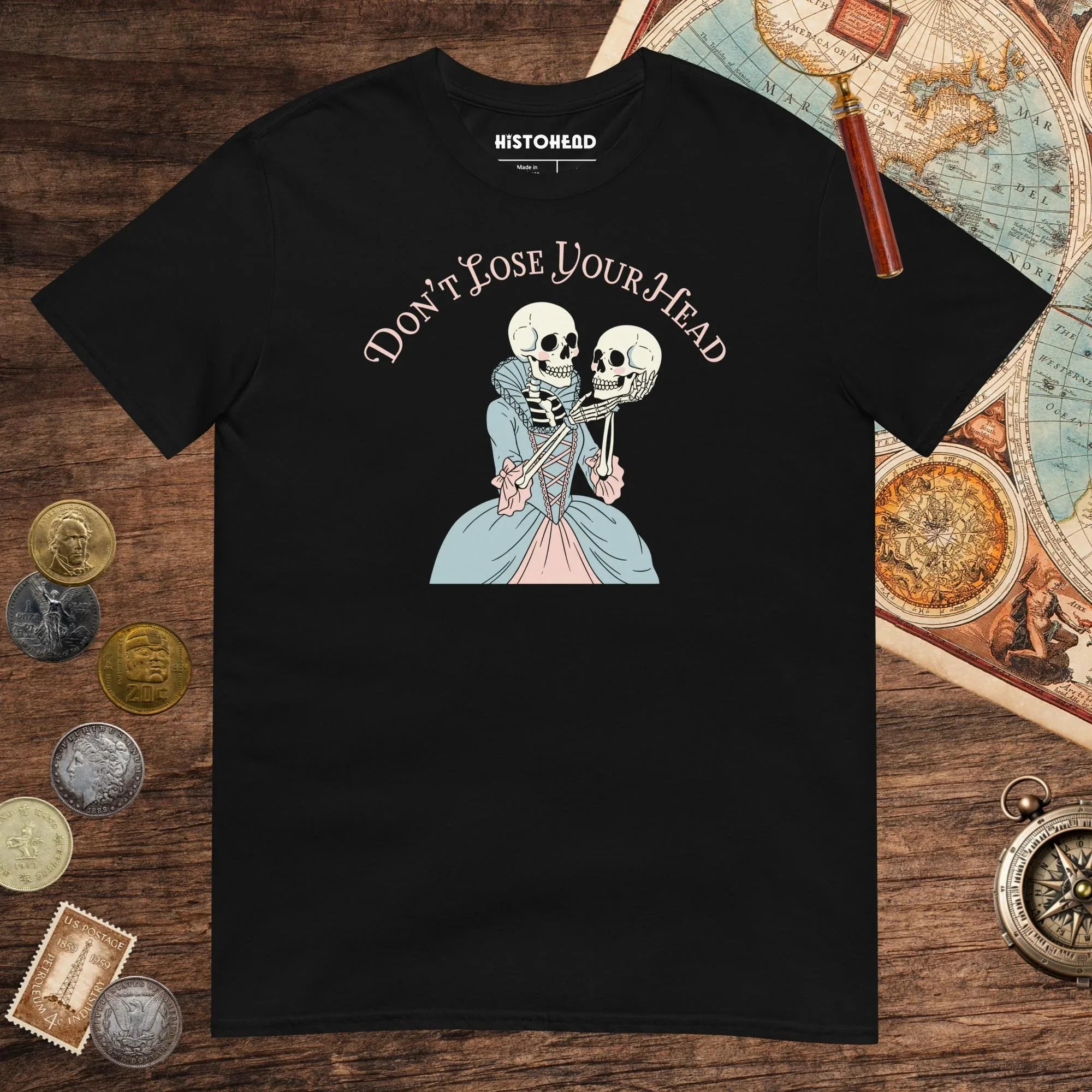 Black Don't Lose Your Head Tee (Marie Antoinette Edition) - history buff gift by HistoHead