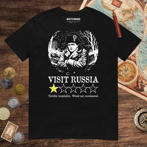 Black Napoleon Visit Russia Review Tee - history buff gift by HistoHead