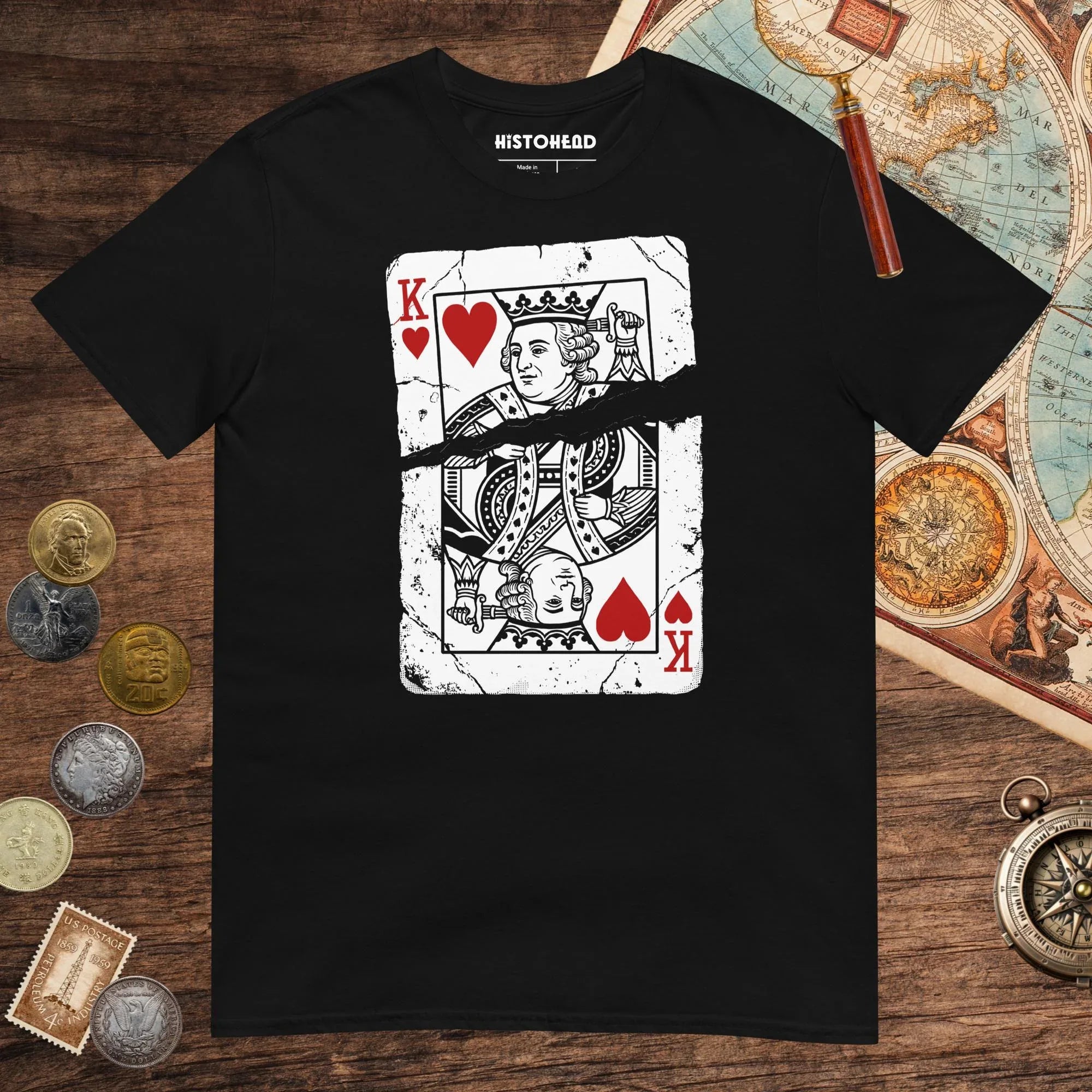 Black Louis XVI Playing Card Tee - history buff gift by HistoHead