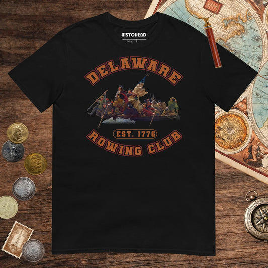 Black Delaware Rowing Club Tee - history buff gift by HistoHead
