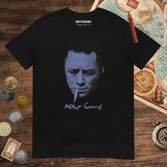 Black Albert Camus Tee - history buff gift by HistoHead