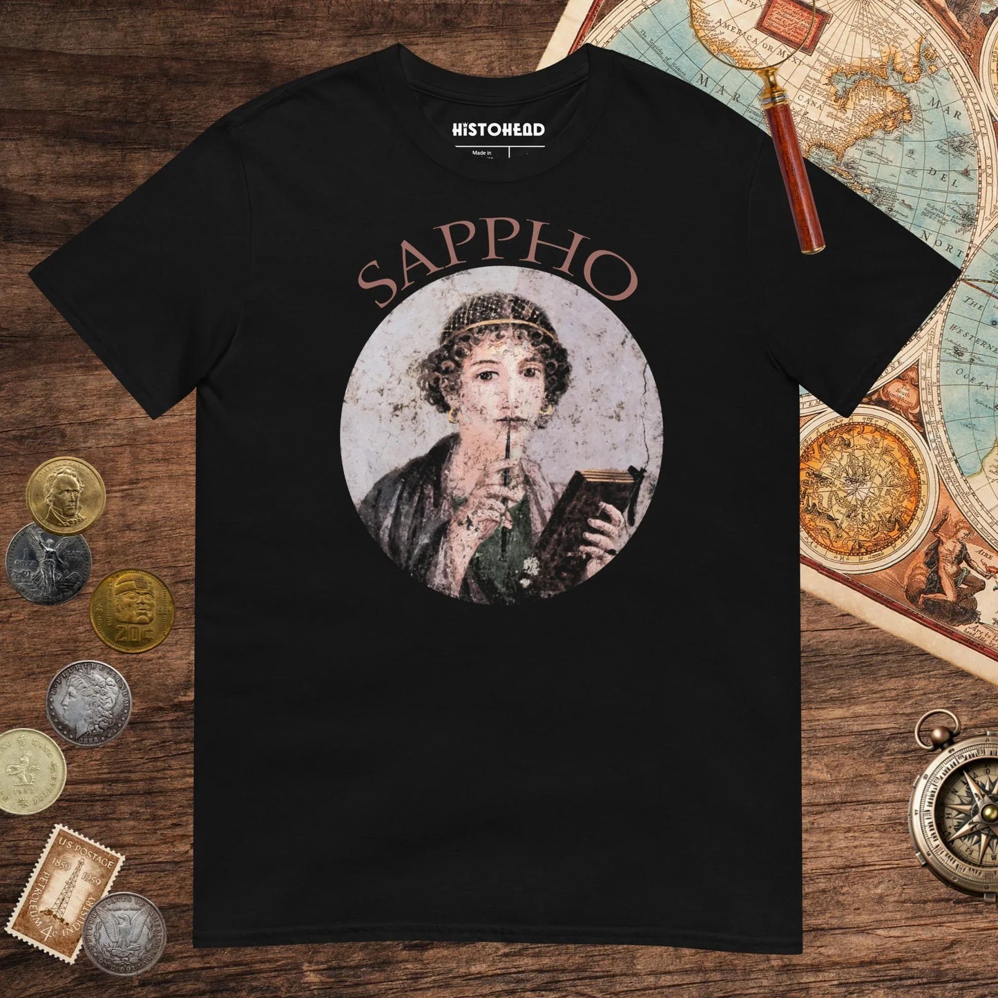 Black Sappho Tee - history buff gift by HistoHead