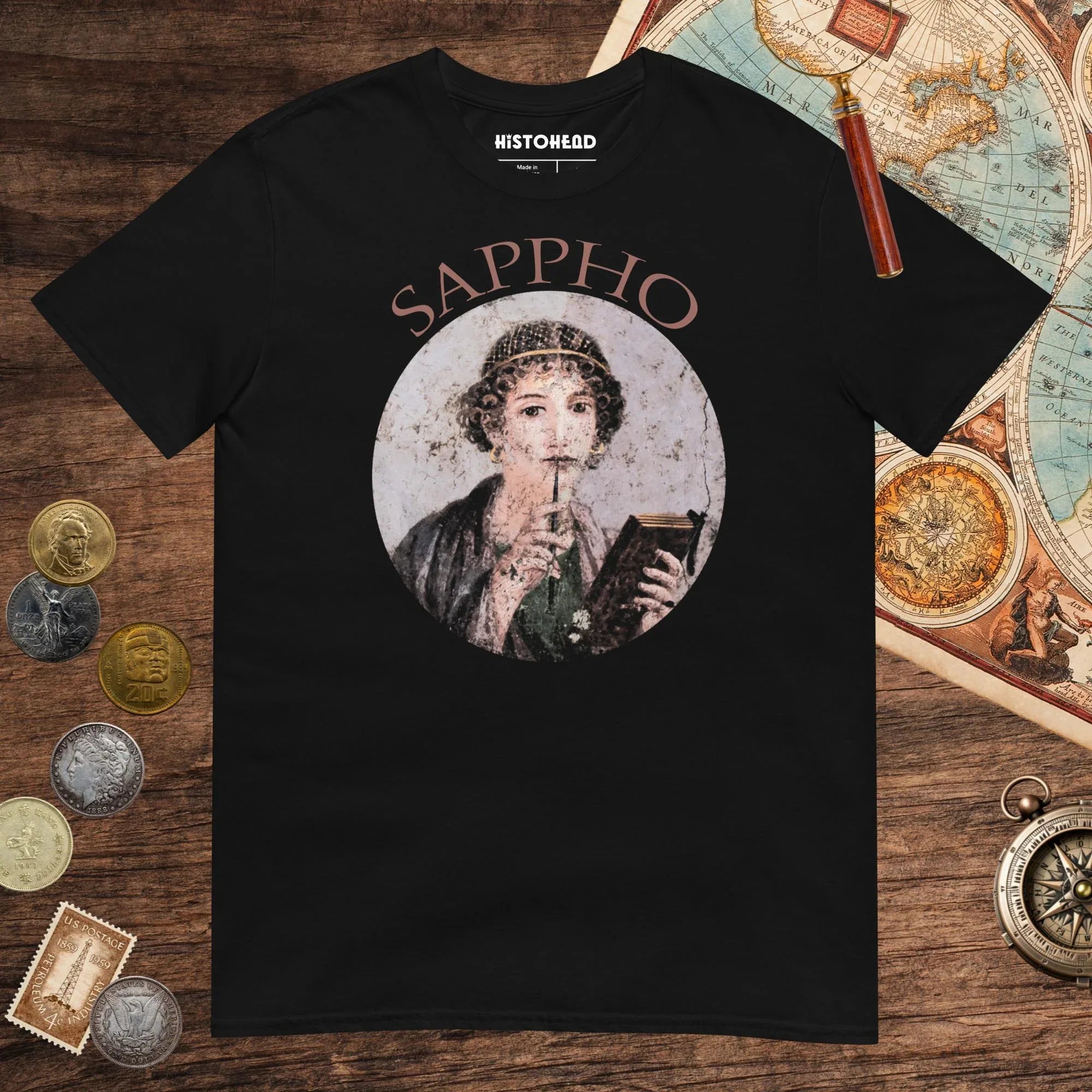 Black Sappho Tee - history buff gift by HistoHead