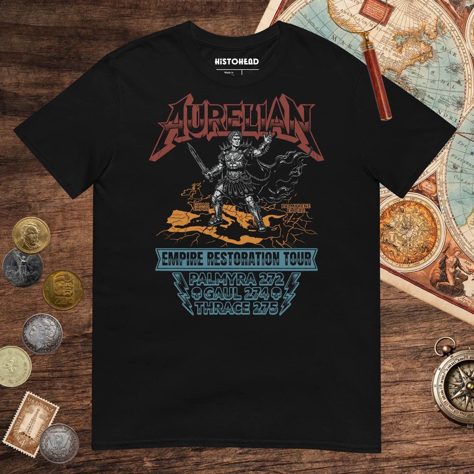 Black Aurelian Empire Restoration Tour Tee - history buff gift by HistoHead
