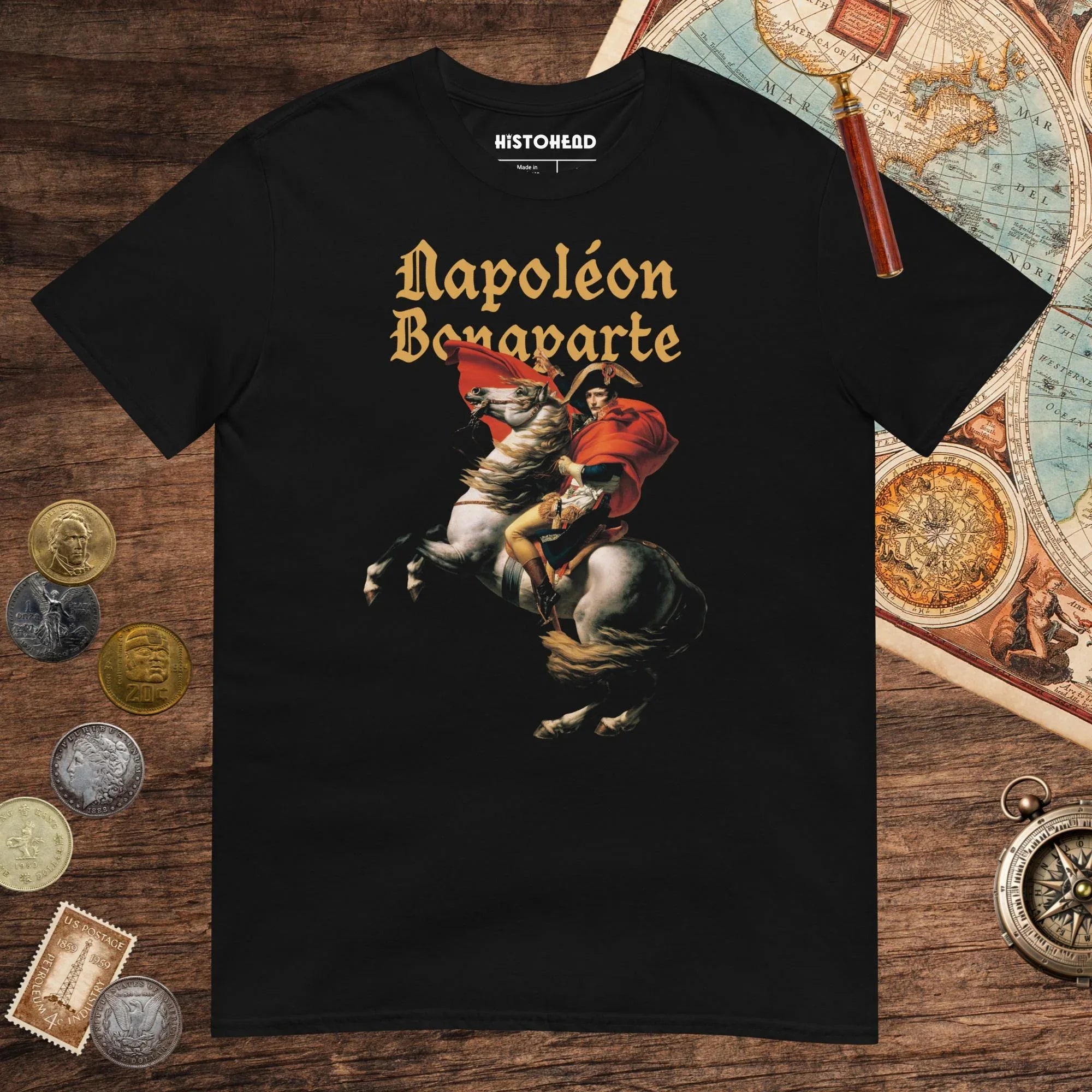 Black Napoleon Bonaparte Tee - history buff gift by HistoHead