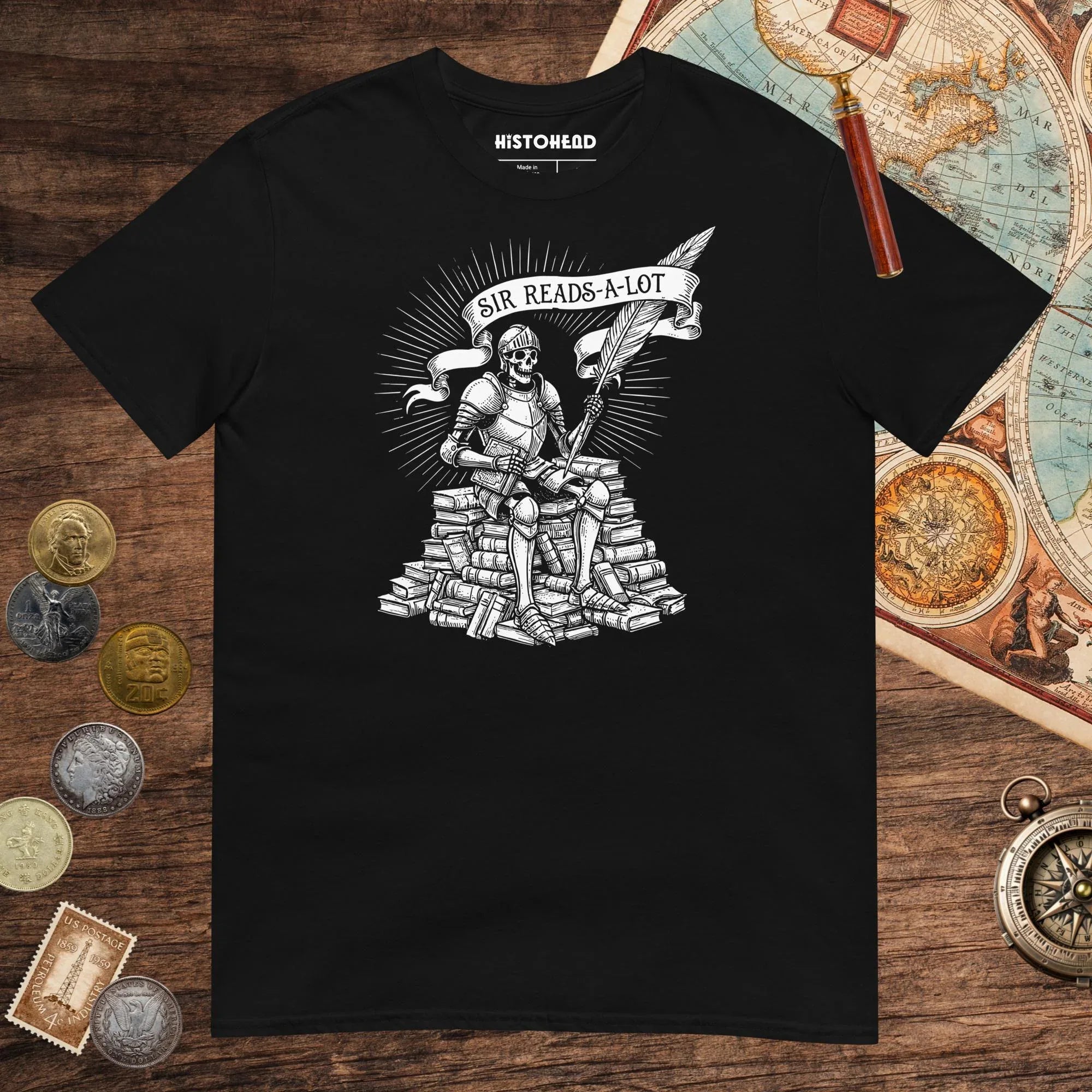 Black Sir Reads-A-Lot Tee - history buff gift by HistoHead