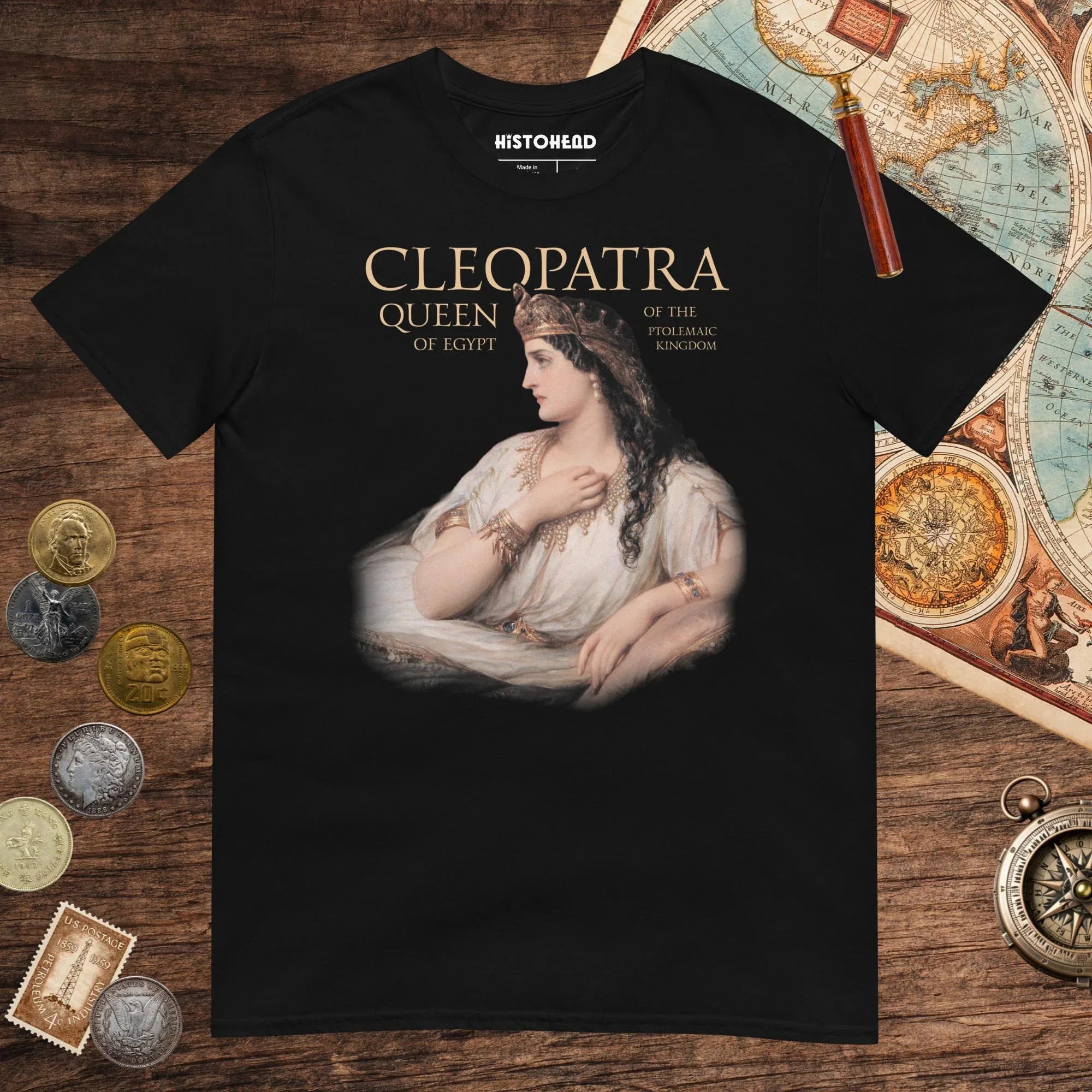 Black Cleopatra Queen of Egypt Tee - history buff gift by HistoHead