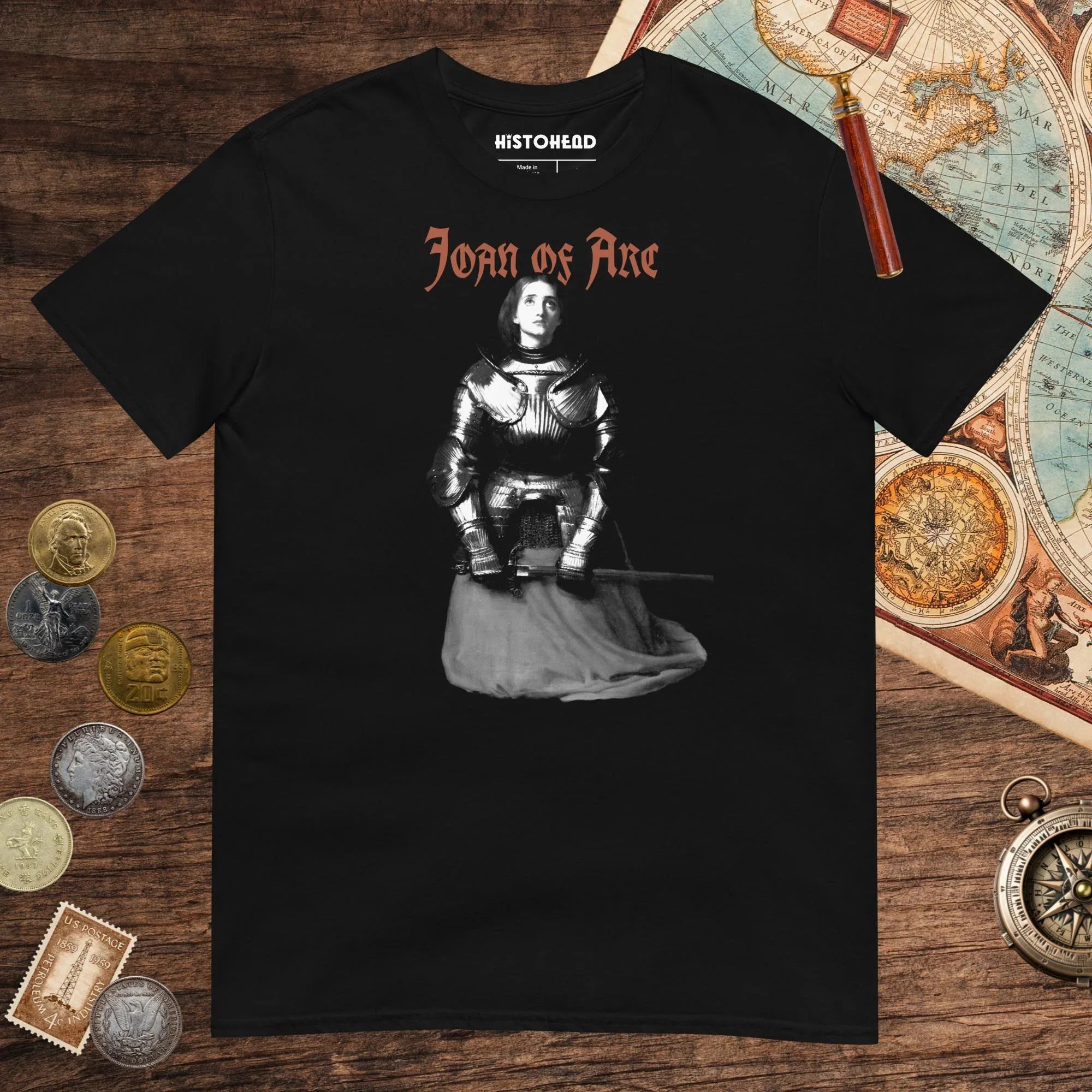 Black Joan of Arc Tee - history buff gift by HistoHead