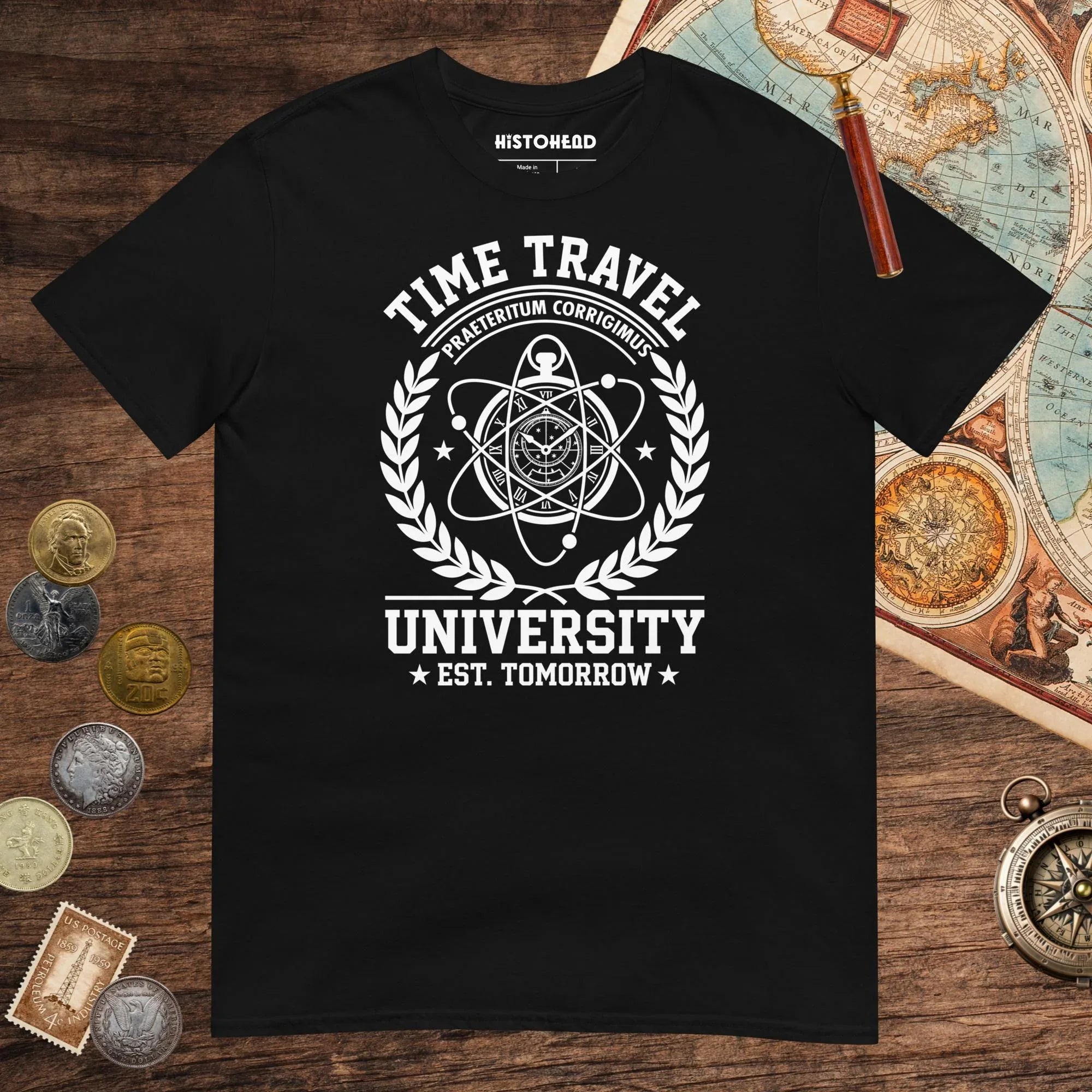 Black Time Travel University Tee - history buff gift by HistoHead