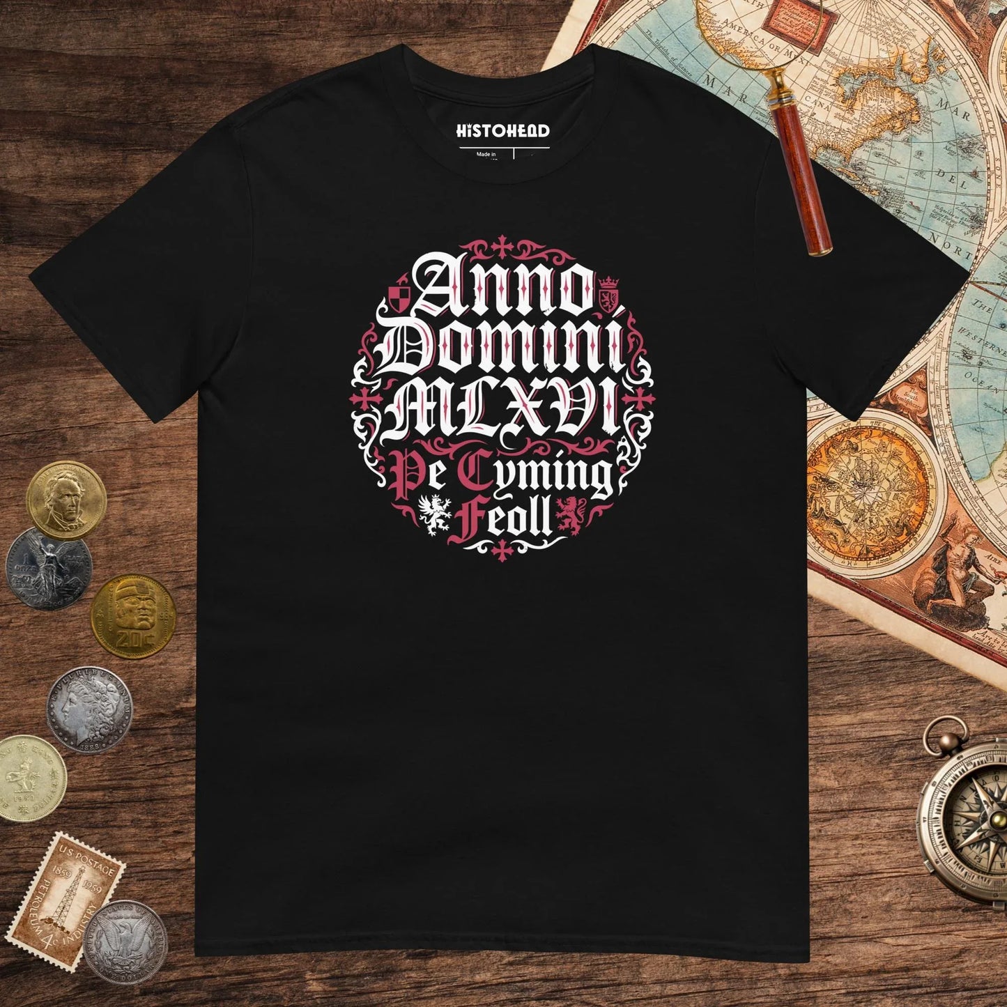 Black 1066 The King Fell Tee - history buff gift by HistoHead