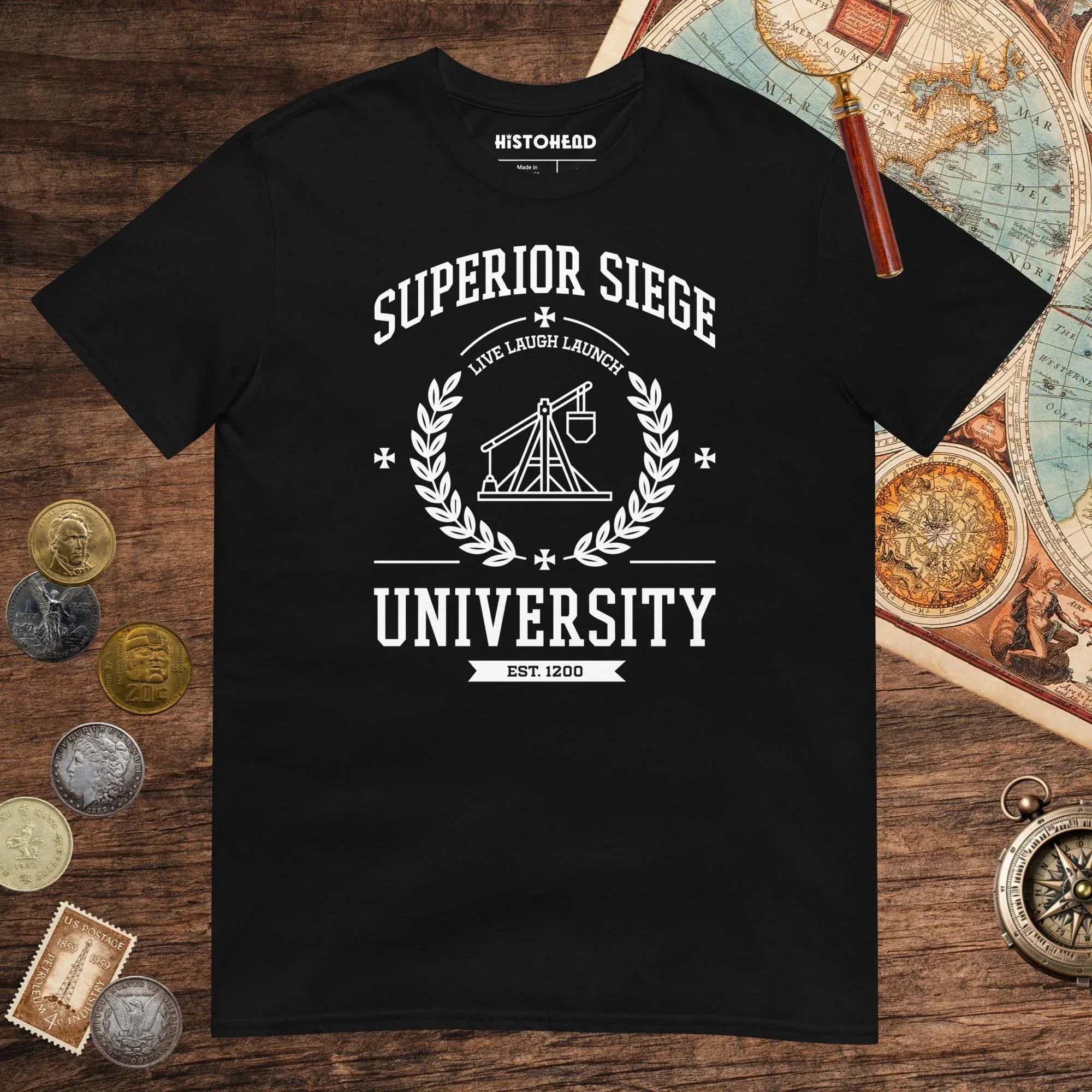 Black Superior Siege University Tee - history buff gift by HistoHead
