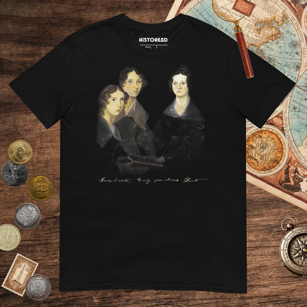 Black The Brontë Sisters Tee - history buff gift by HistoHead