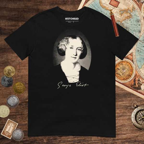Black George Eliot Tee - history buff gift by HistoHead