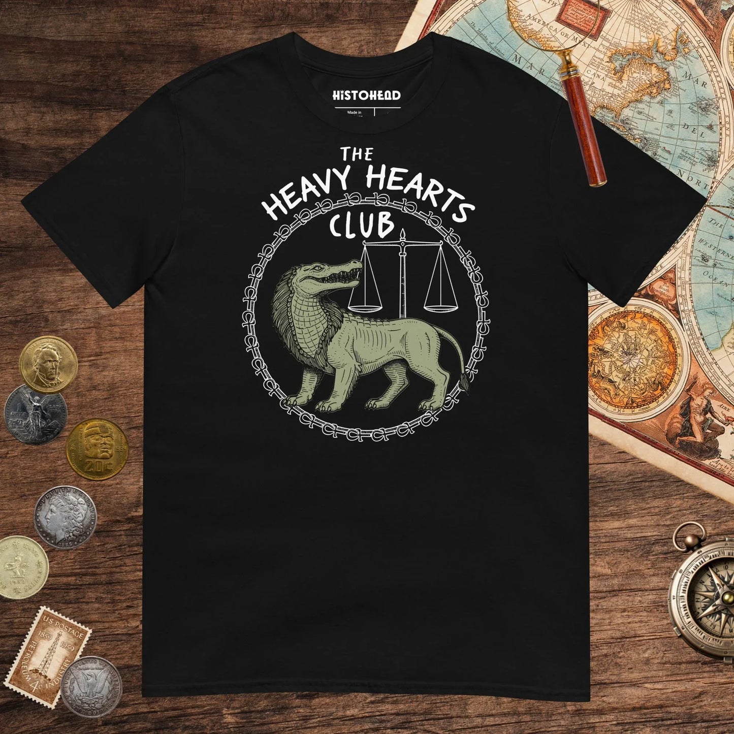 Black The Heavy Hearts Club Tee - history buff gift by HistoHead