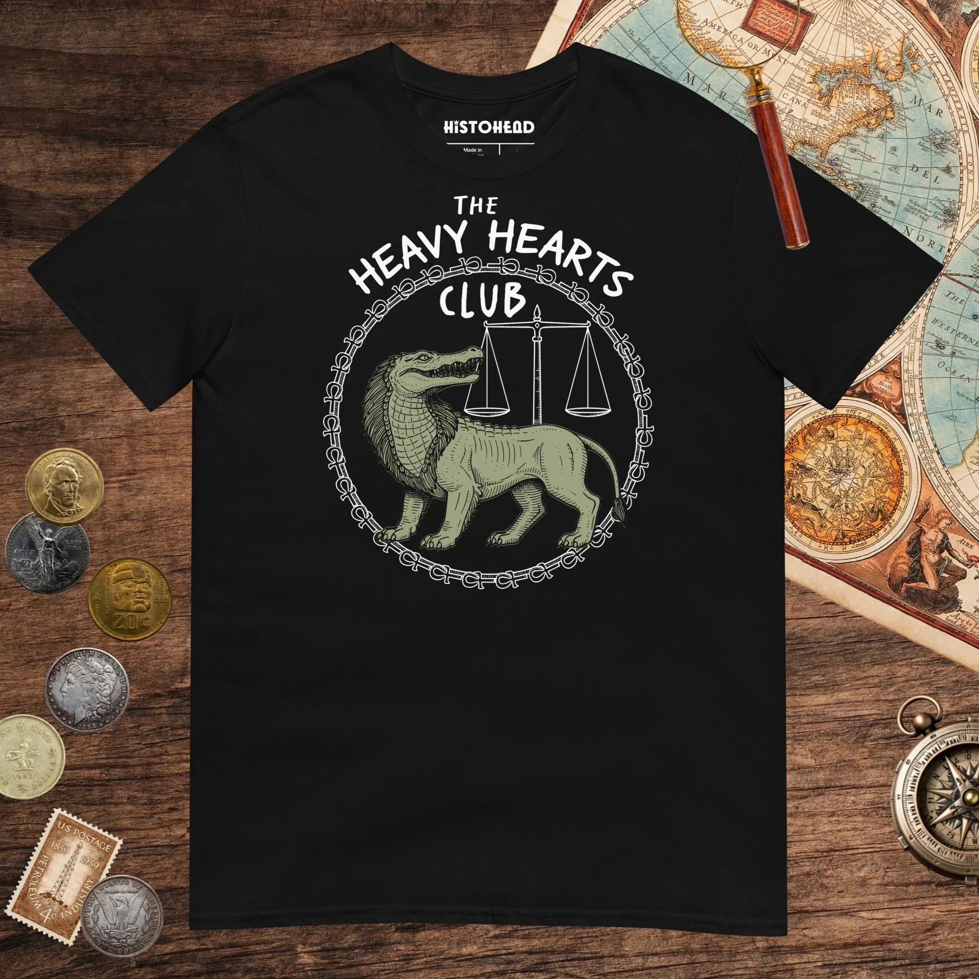 Black The Heavy Hearts Club Tee - history buff gift by HistoHead