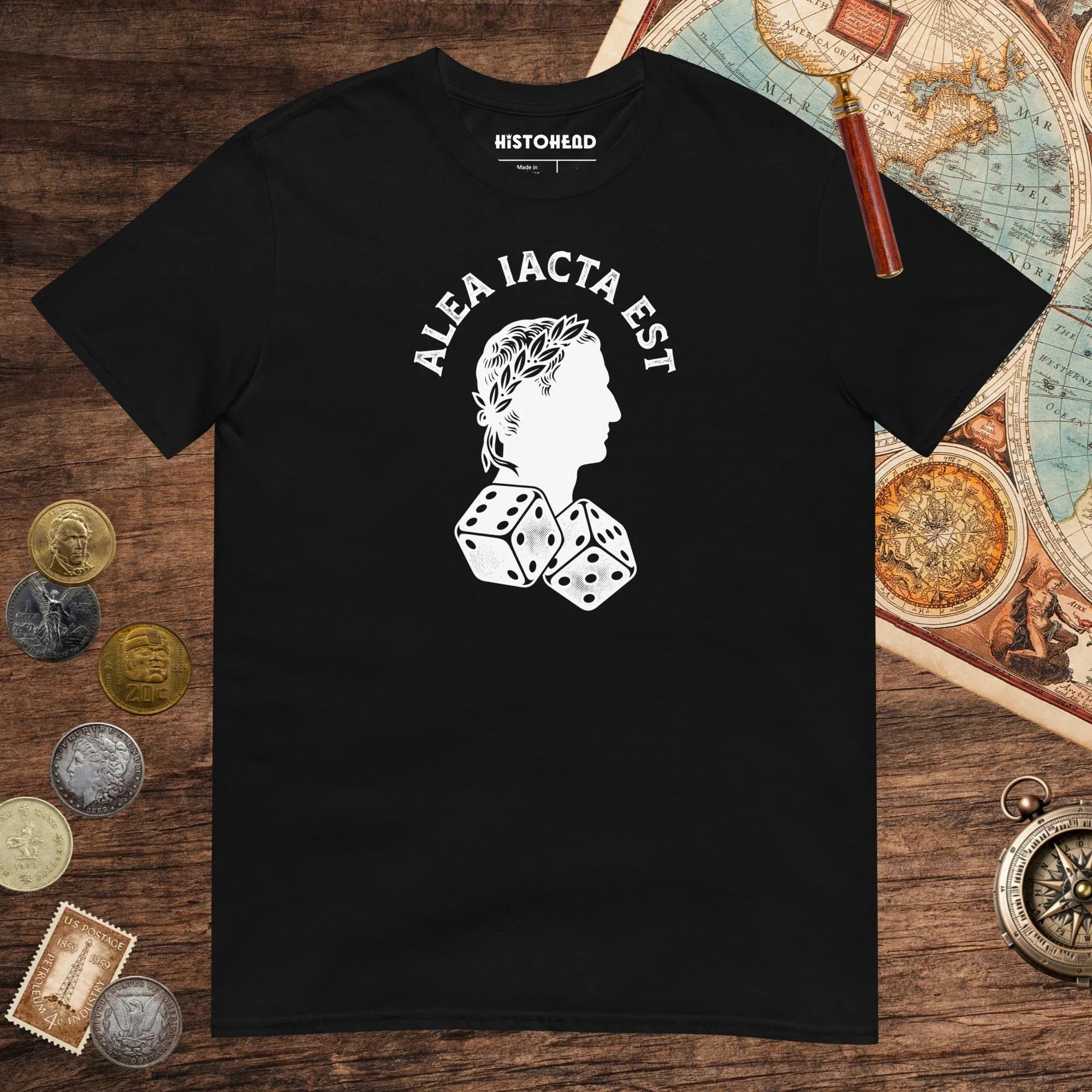 Black Alea Iacta Est Caesar Quote Tee - history buff gift by HistoHead