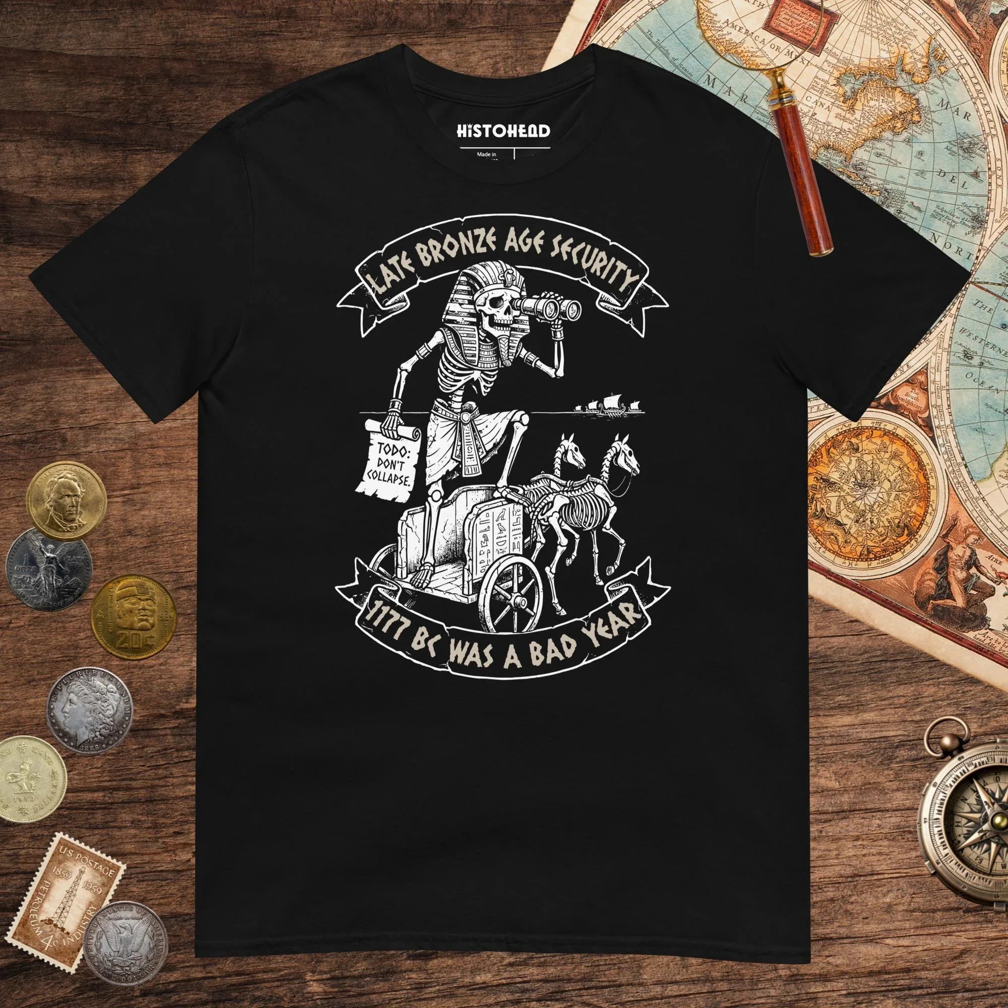 Black Late Bronze Age Security Tee - history buff gift by HistoHead