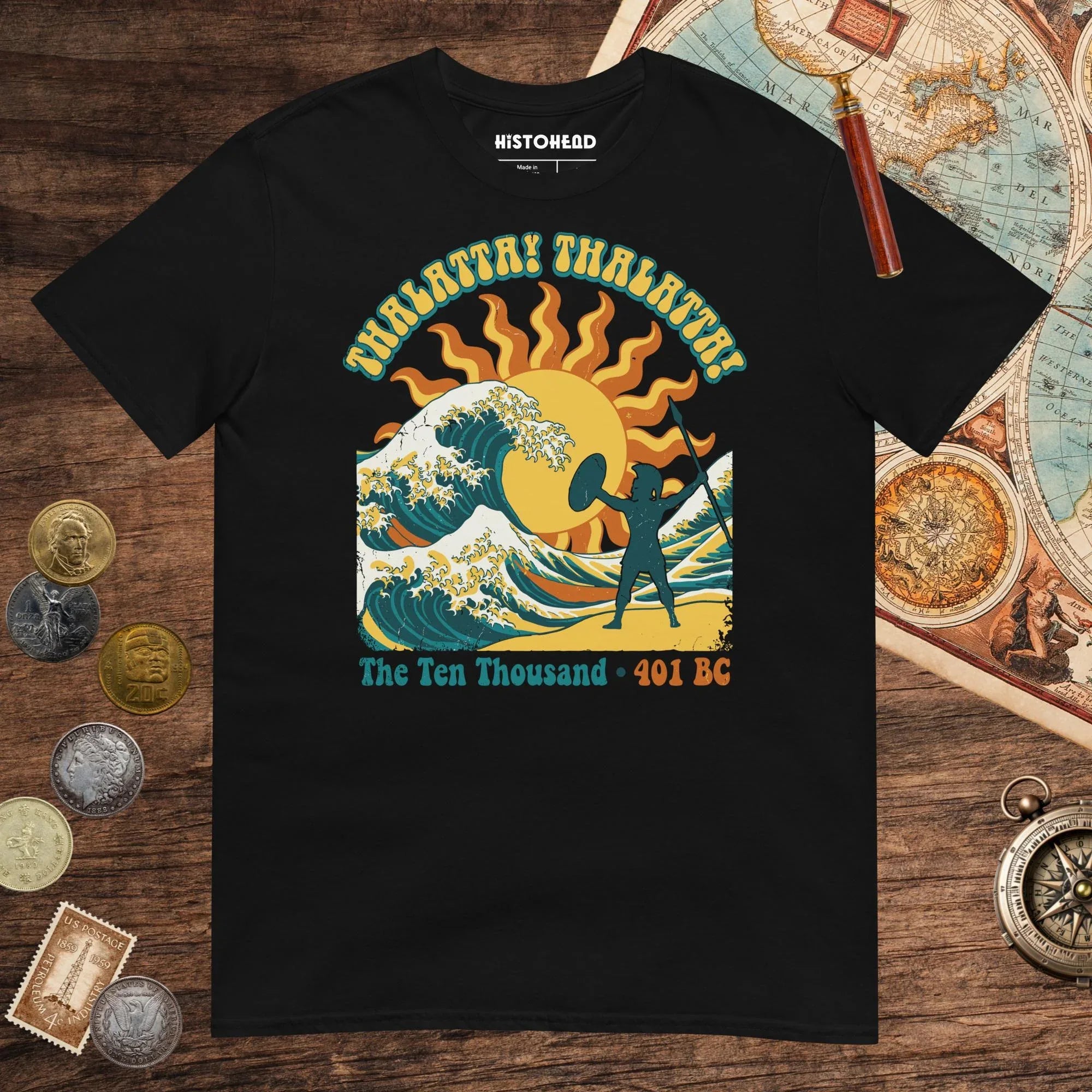 Black Thalatta Thalatta Tee - history buff gift by HistoHead