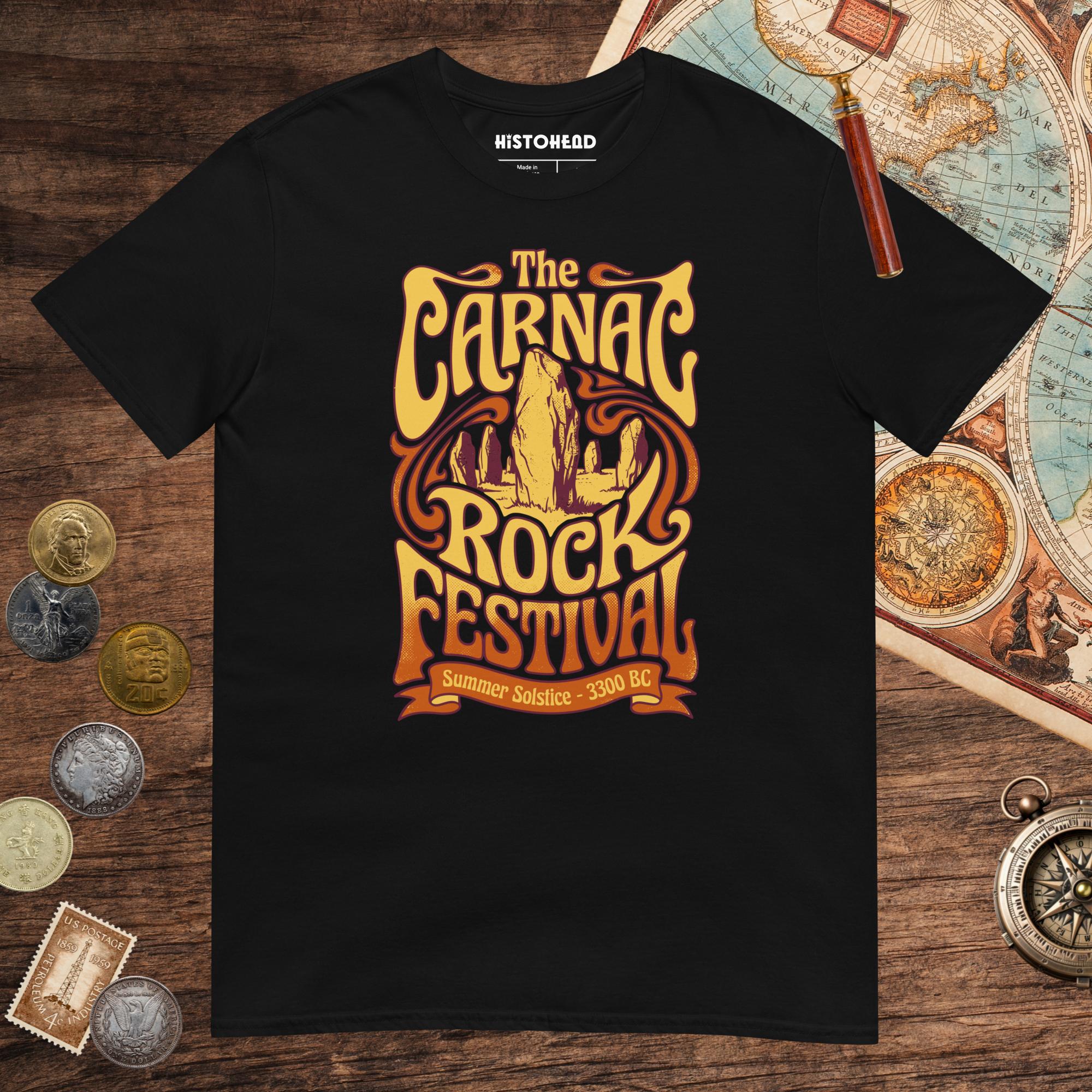 Black Carnac Rock Festival Tee - history buff gift by HistoHead
