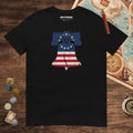 Black Liberty Bell Tee - history buff gift by HistoHead
