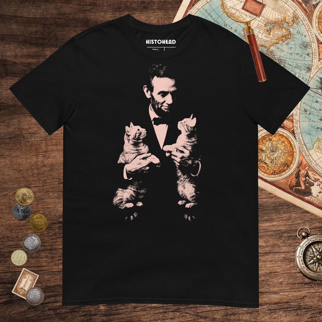 Black Lincoln Kittens Tee - history buff gift by HistoHead