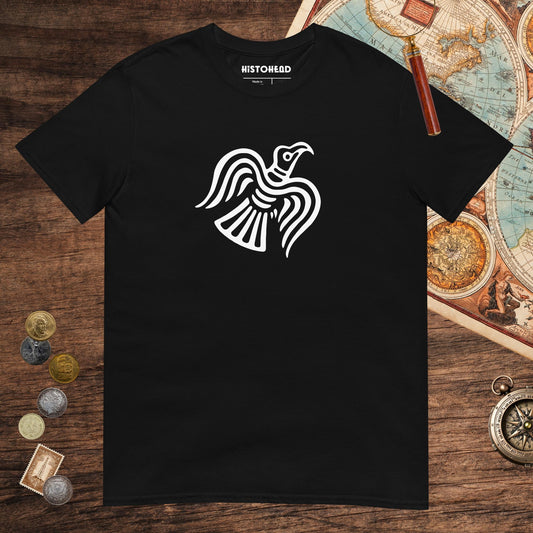Black Viking Raven Symbol Tee - history buff gift by HistoHead
