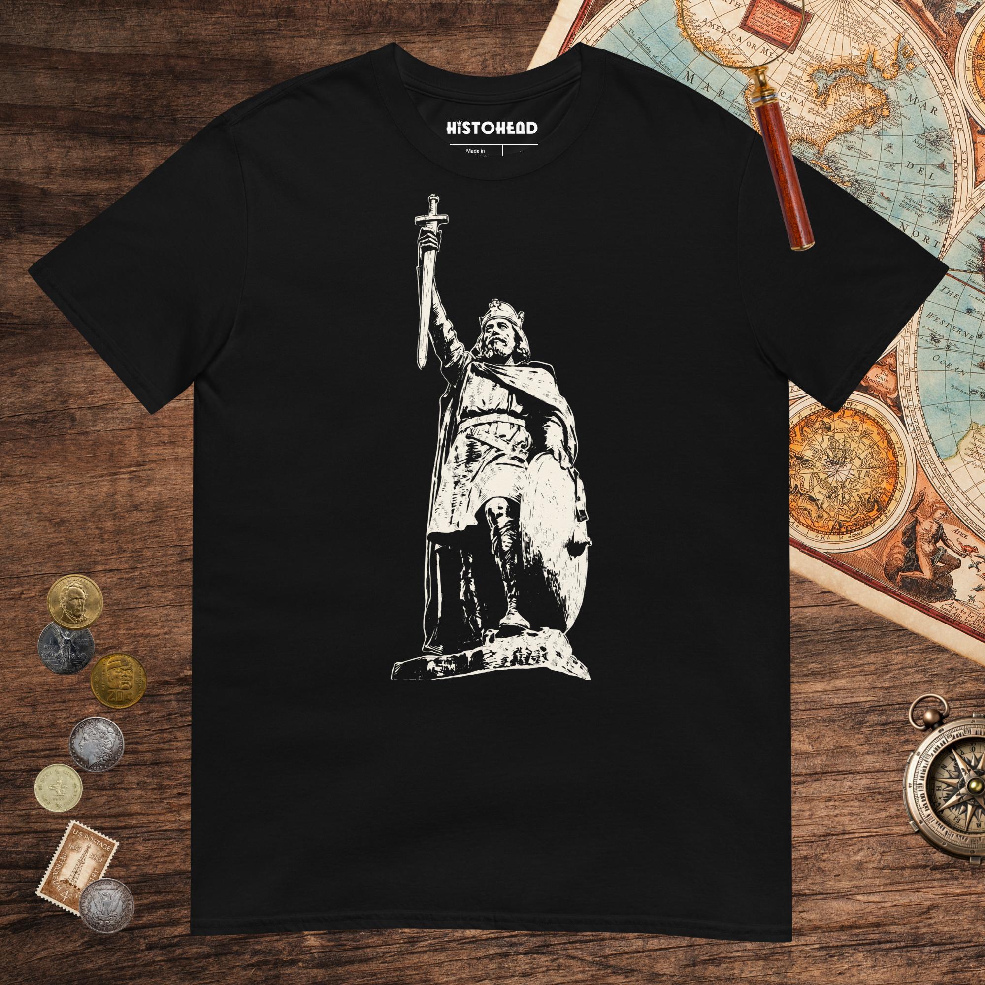 Black Alfred the Great Tee - history buff gift by HistoHead