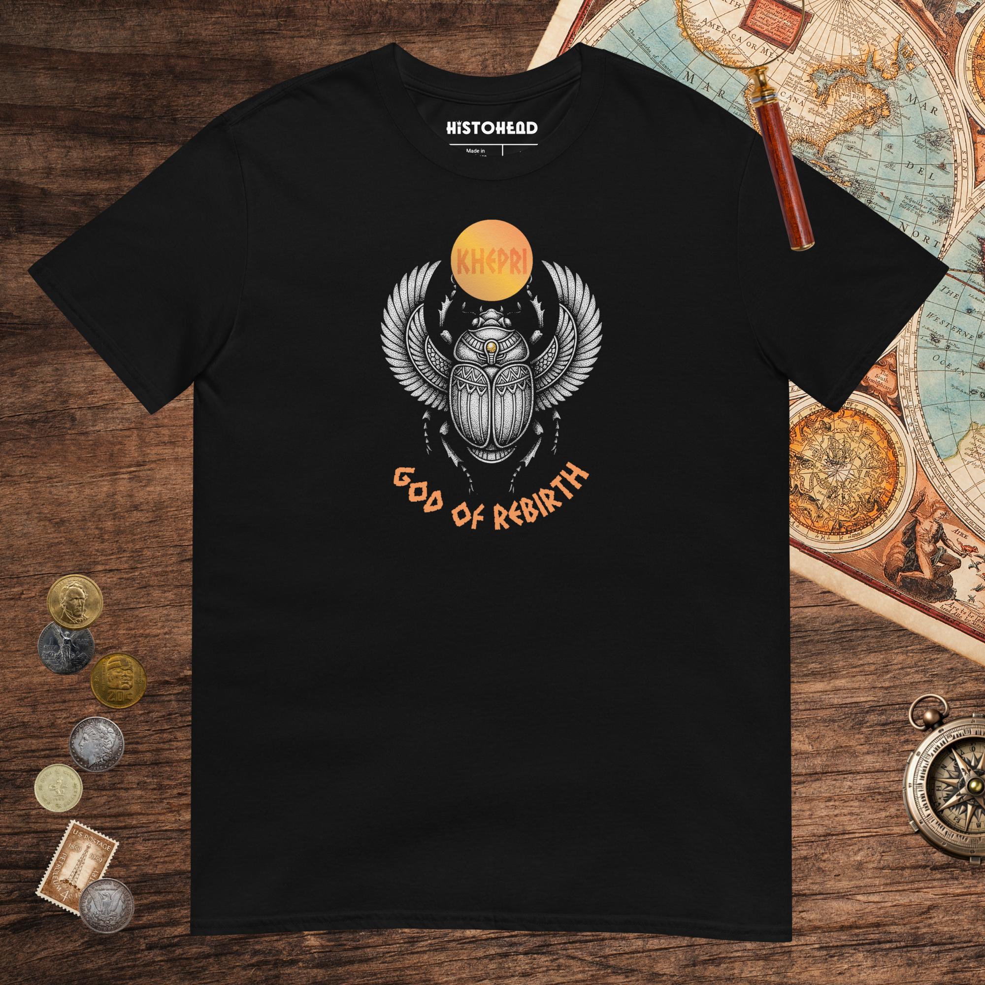 Black Khepri God of Rebirth Tee - history buff gift by HistoHead