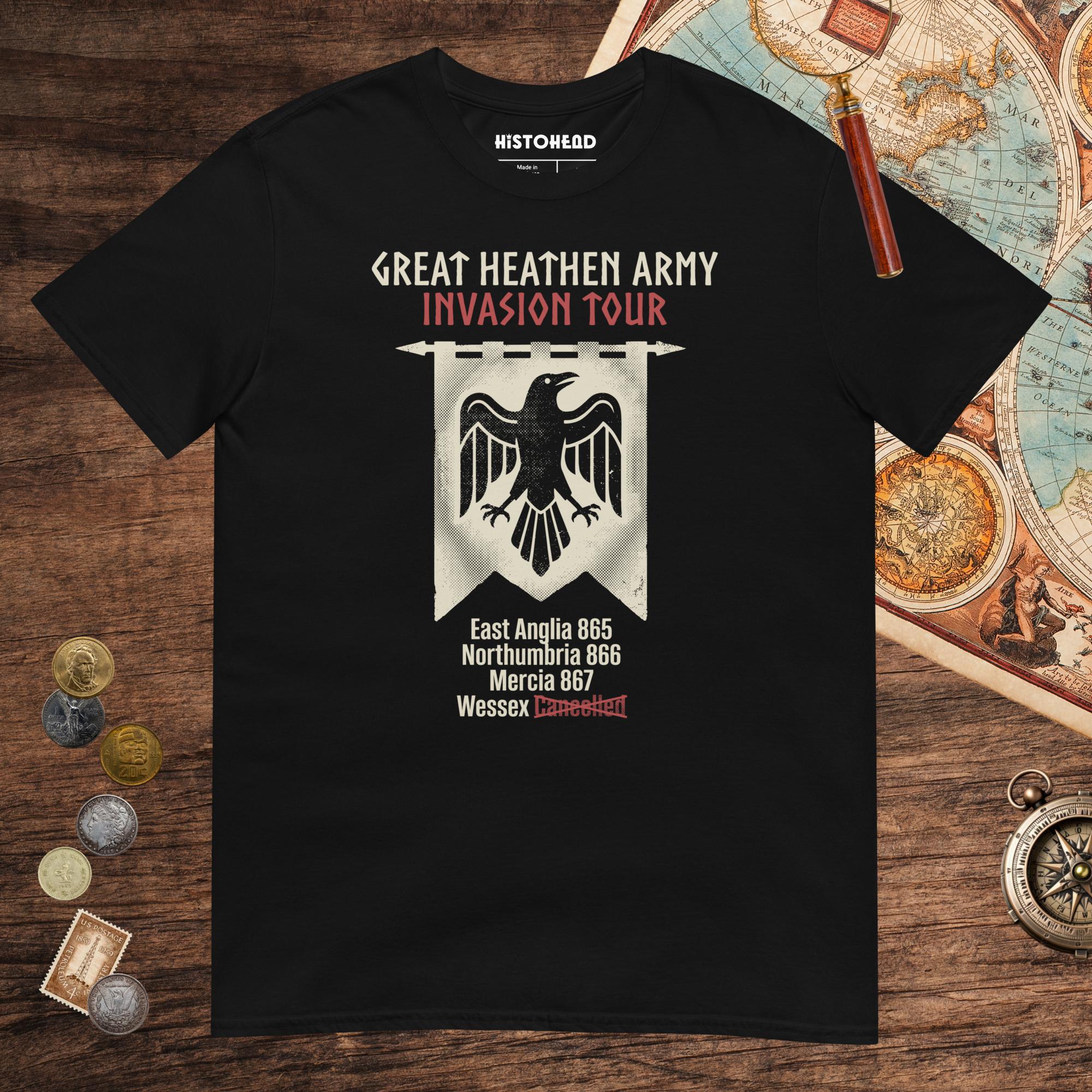 Black Great Heathen Army Invasion Tour Tee - history buff gift by HistoHead