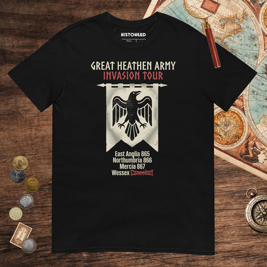 Black Great Heathen Army Invasion Tour Tee - history buff gift by HistoHead