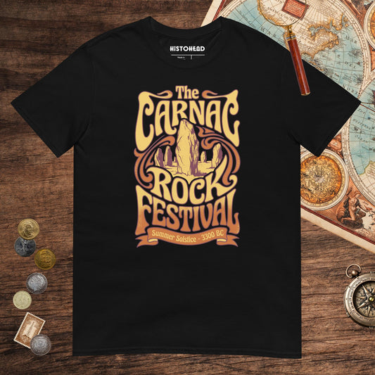 Black Carnac Rock Festival Tee - history buff gift by HistoHead