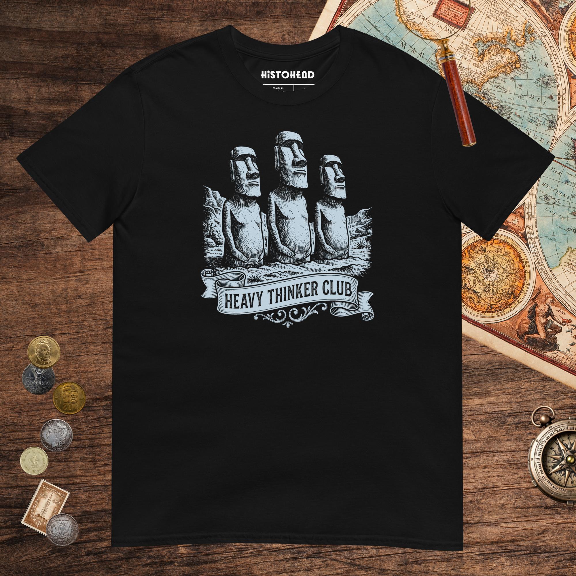 Black Heavy Thinker Club Tee - history buff gift by HistoHead