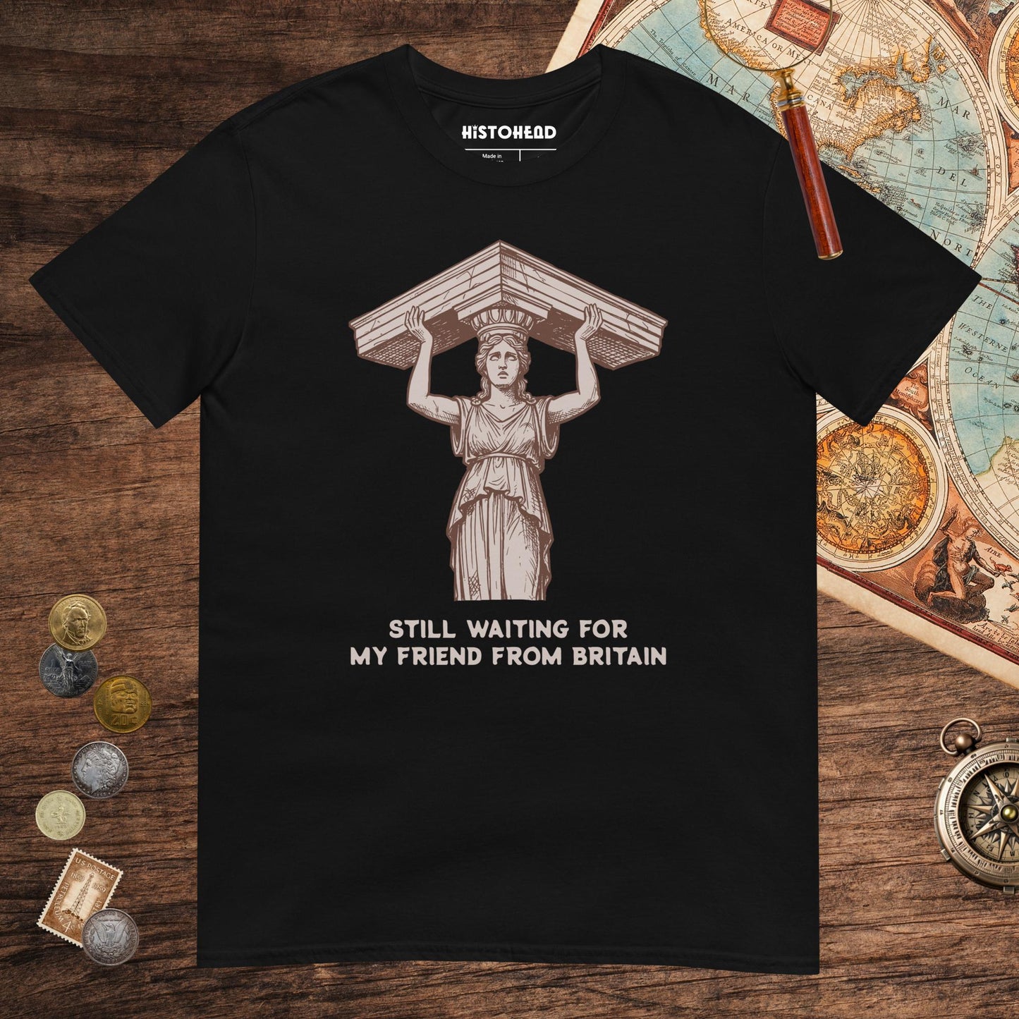 Black Caryatid Waiting for Her Friend Tee - history buff gift by HistoHead