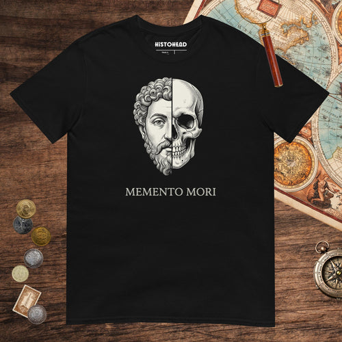 Black Marcus Aurelius Skull Tee - history buff gift by HistoHead