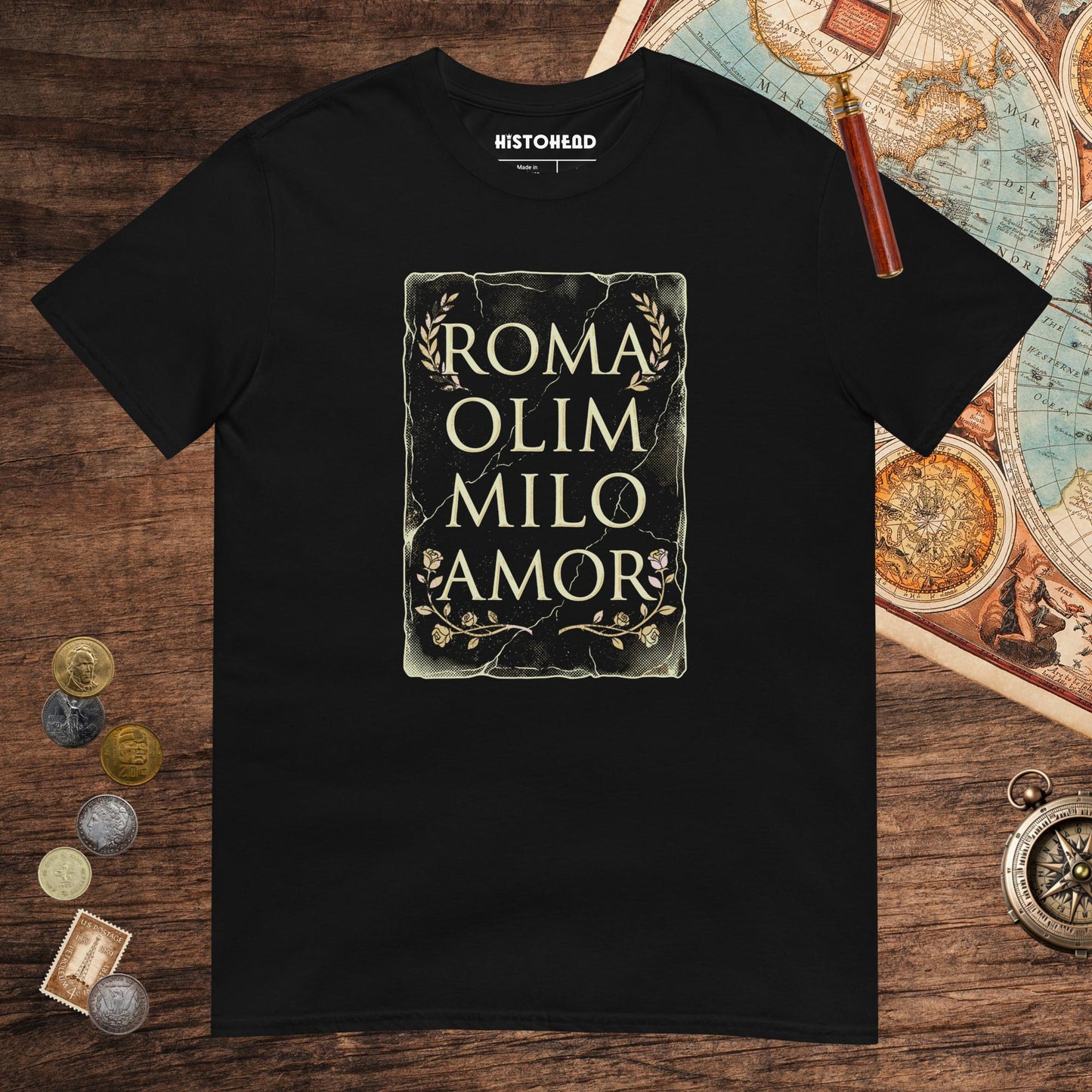 Black Roma Amor Tee - history buff gift by HistoHead