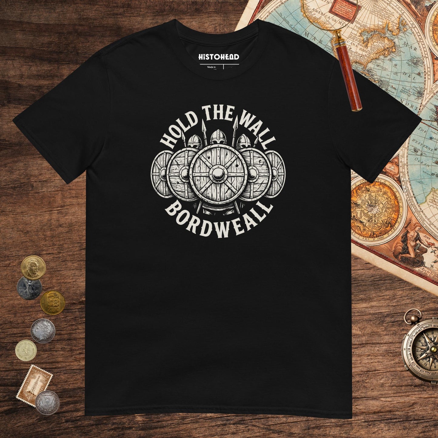 Black Hold the Wall Tee - history buff gift by HistoHead