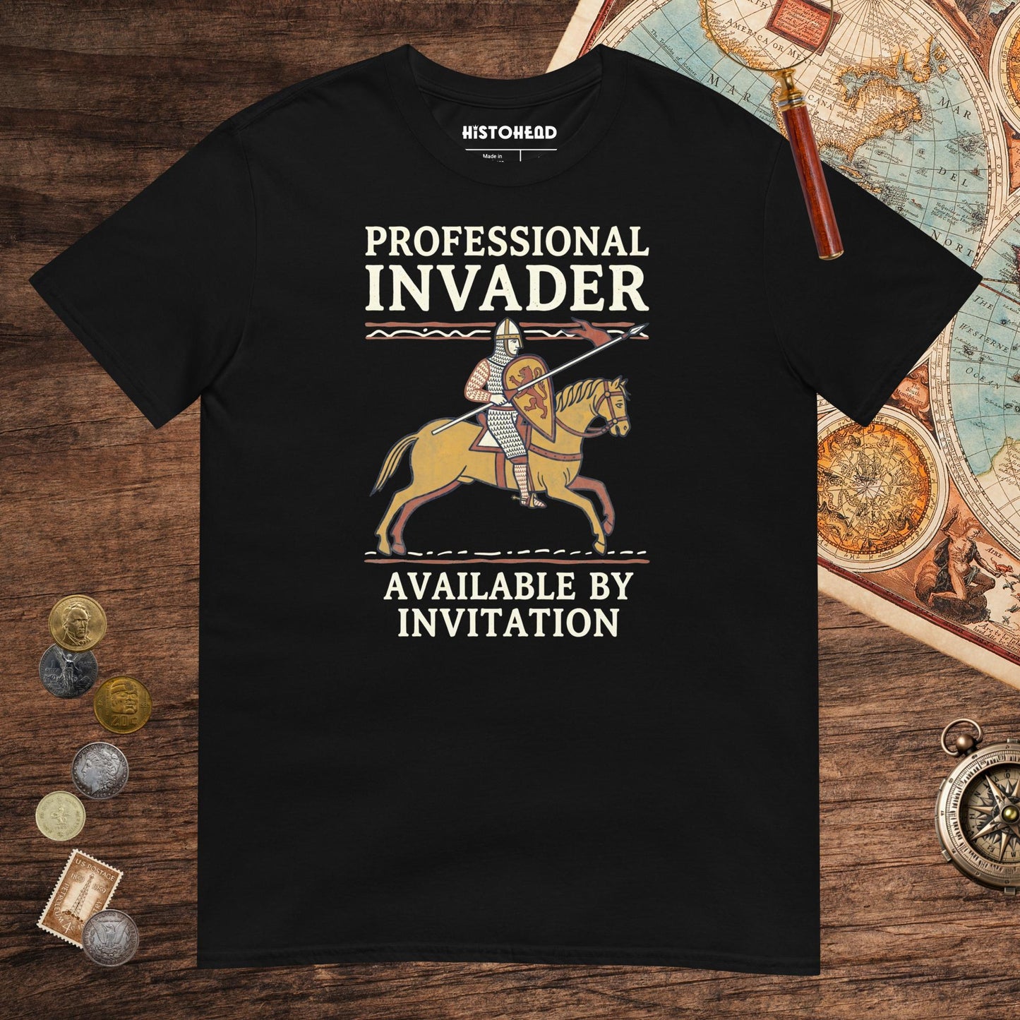 Black Professional Invader Tee - history buff gift by HistoHead