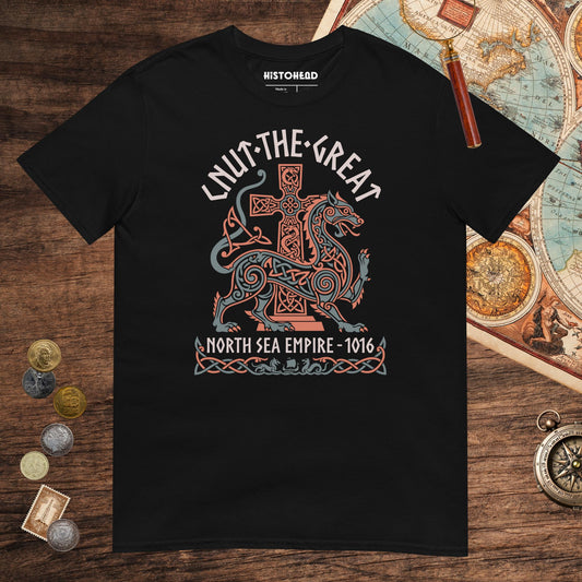 Black Cnut the Great Tee - history buff gift by HistoHead