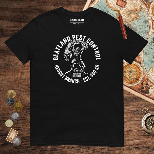 Black Geatland Pest Control Tee - history buff gift by HistoHead