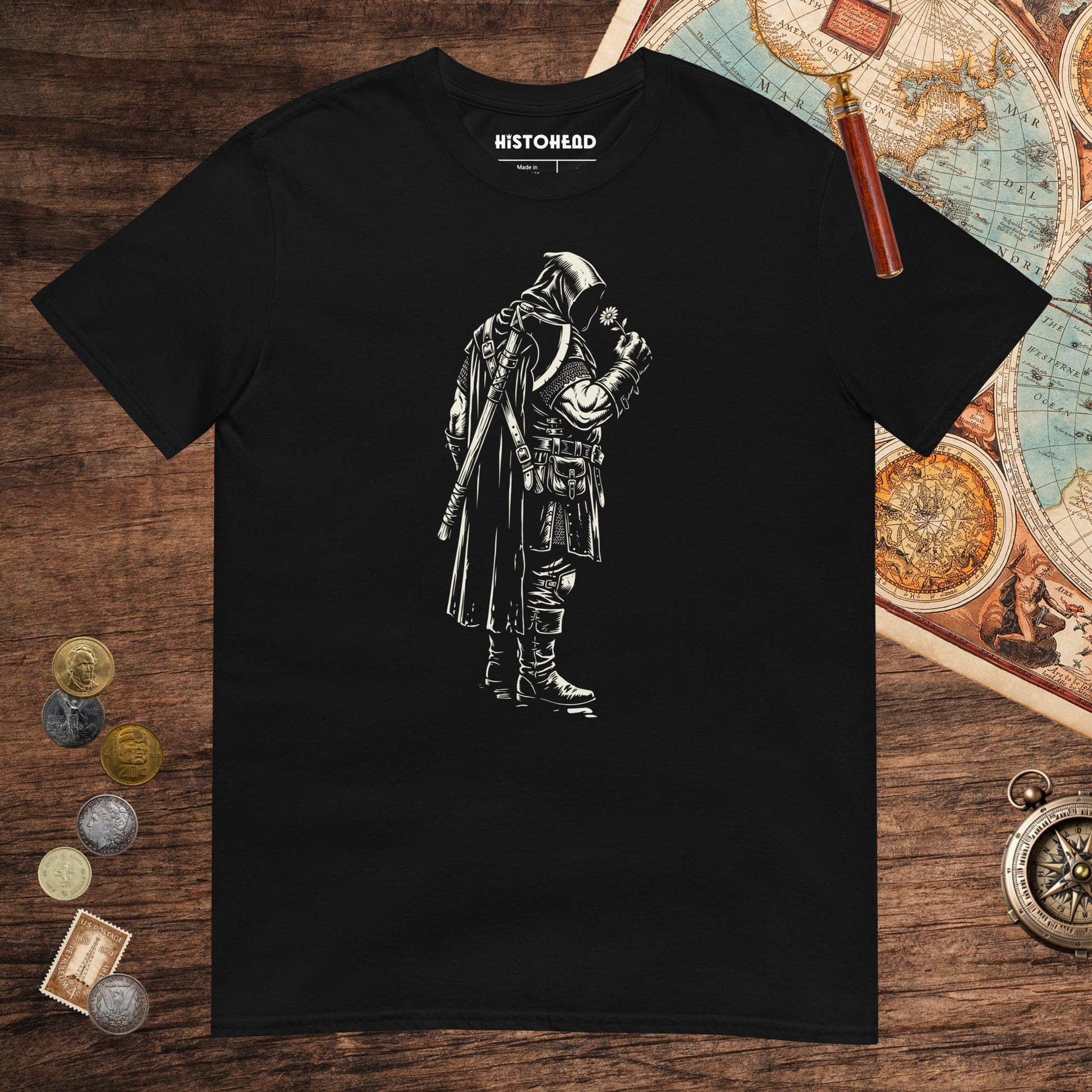 Black Executioner and Flower Tee - history buff gift by HistoHead