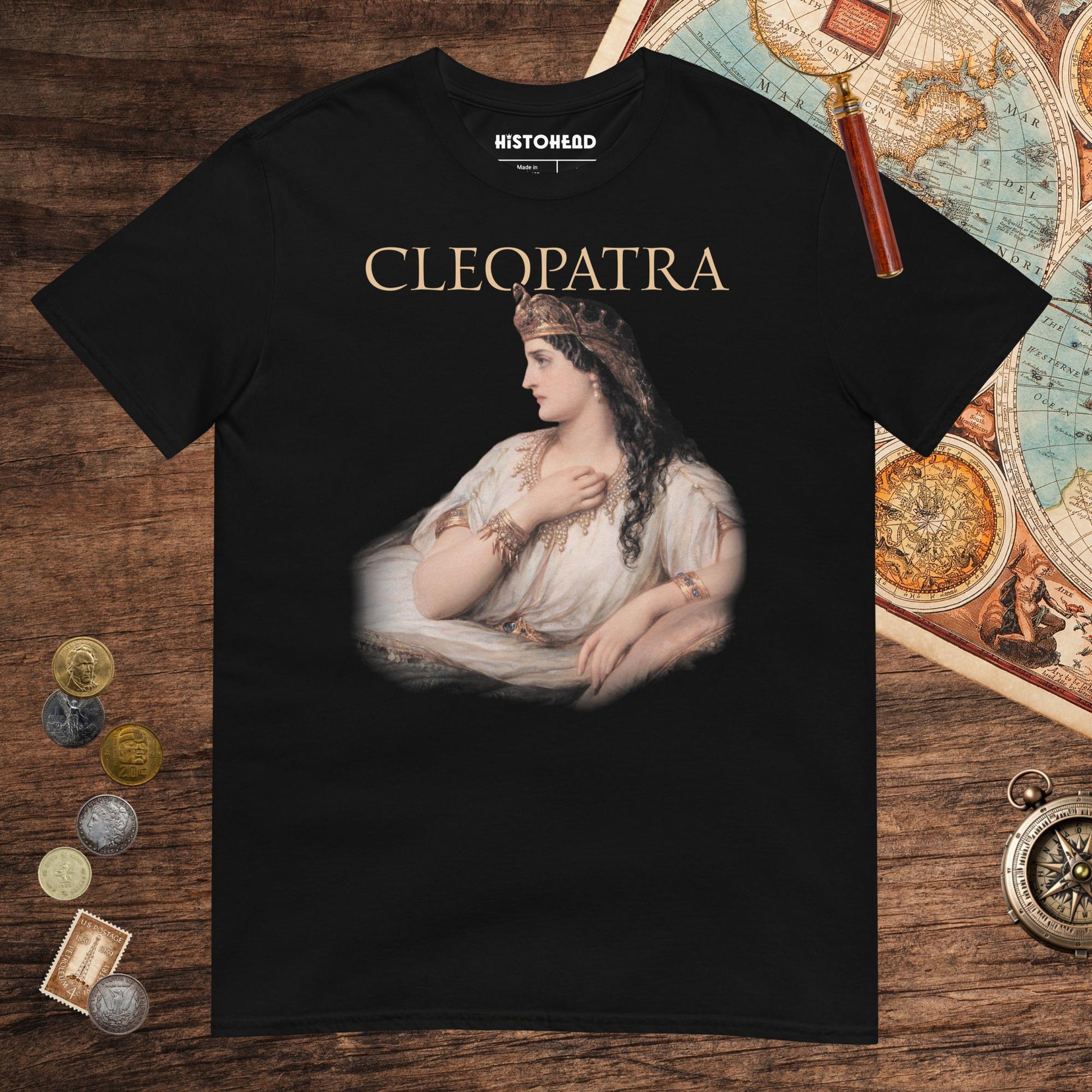 Black Cleopatra Art Tee - history buff gift by HistoHead