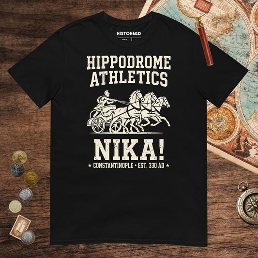 Black Hippodrome Athletics Tee - history buff gift by HistoHead