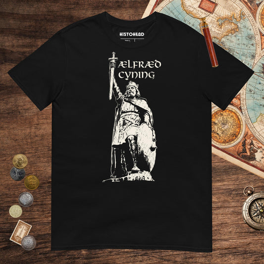 Black Alfred the Great Tee - history buff gift by HistoHead