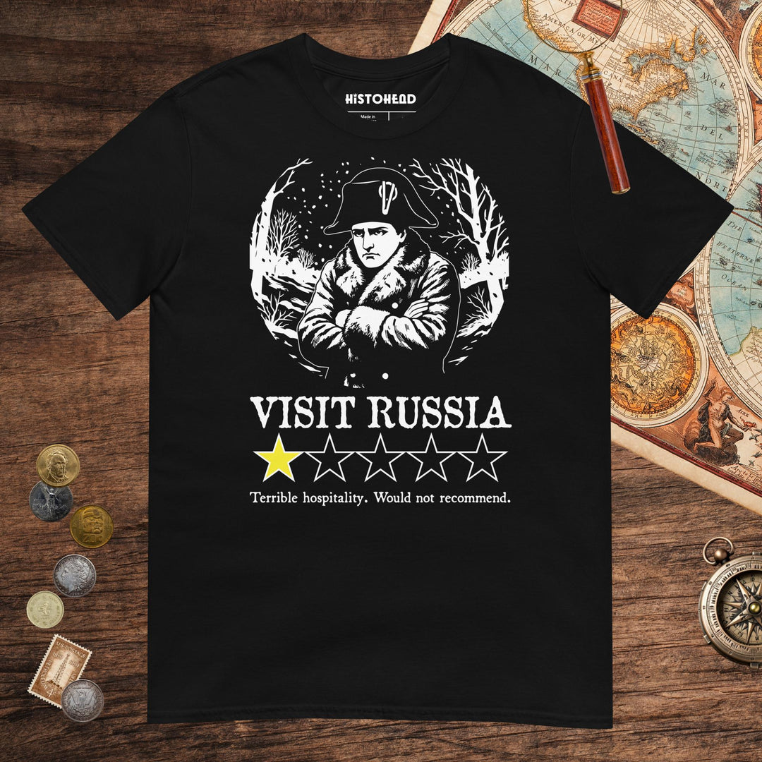 Black Napoleon Visit Russia Review Tee - history buff gift by HistoHead