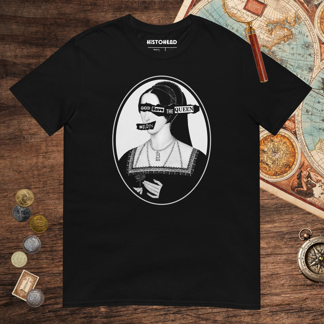 Black God Save the Queen Anne Boleyn Tee - history buff gift by HistoHead