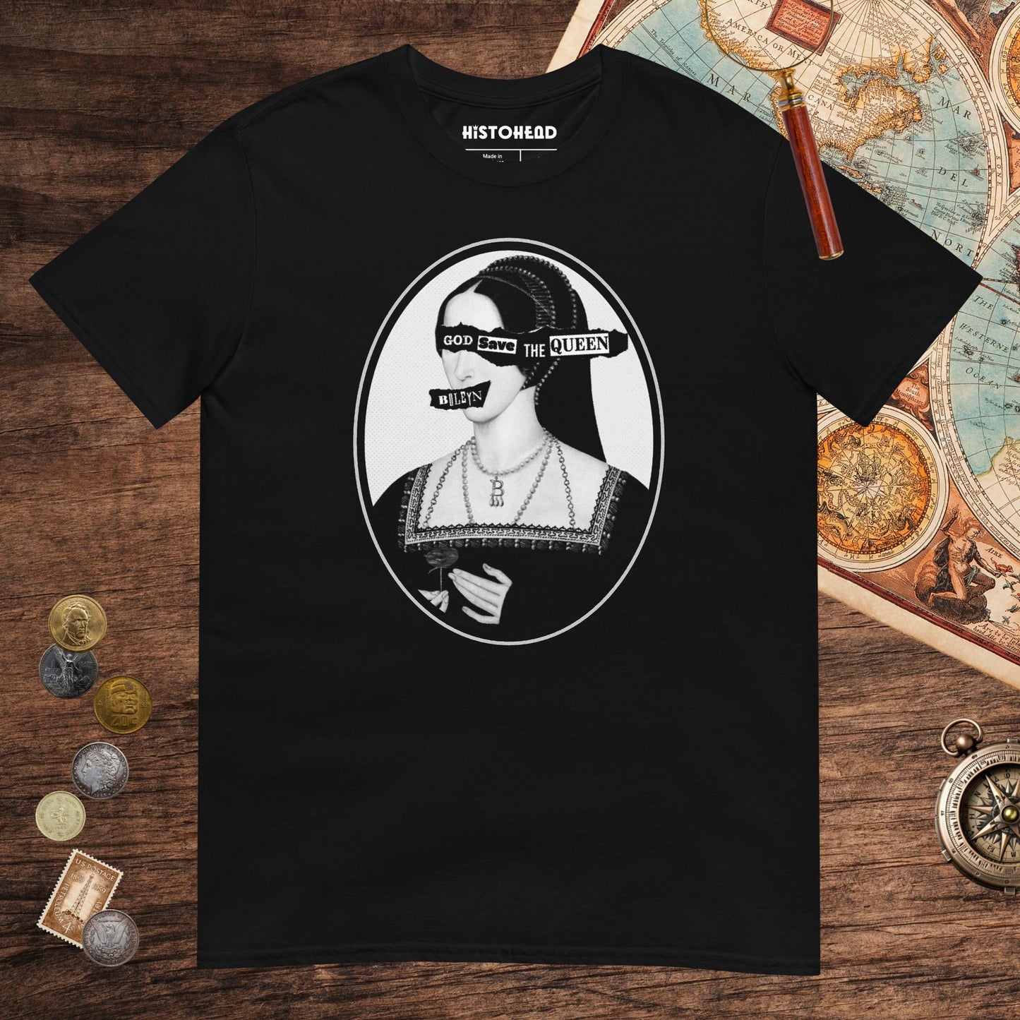 Black God Save the Queen Anne Boleyn Tee - history buff gift by HistoHead