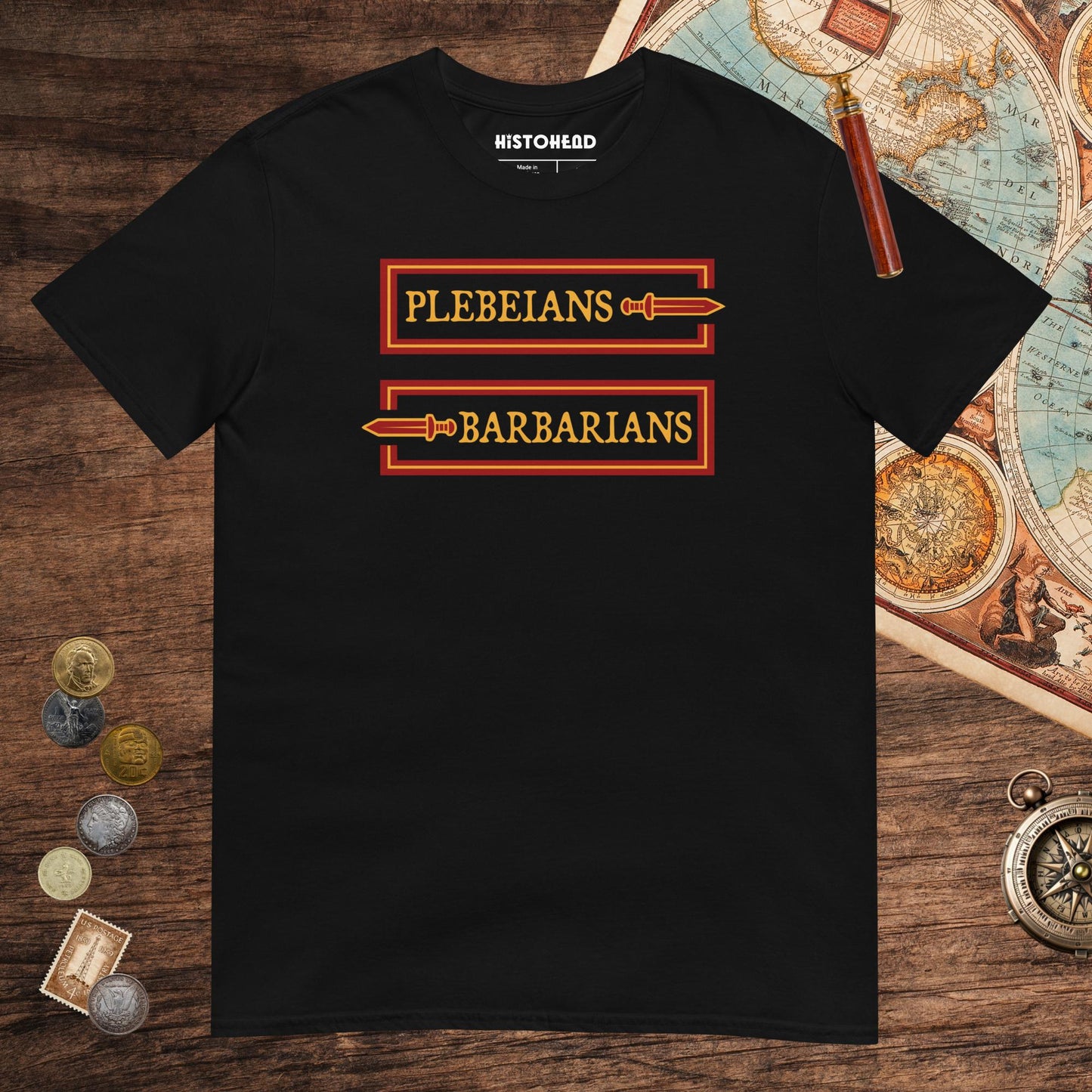 Black Plebeians or Barbarians Tee - history buff gift by HistoHead