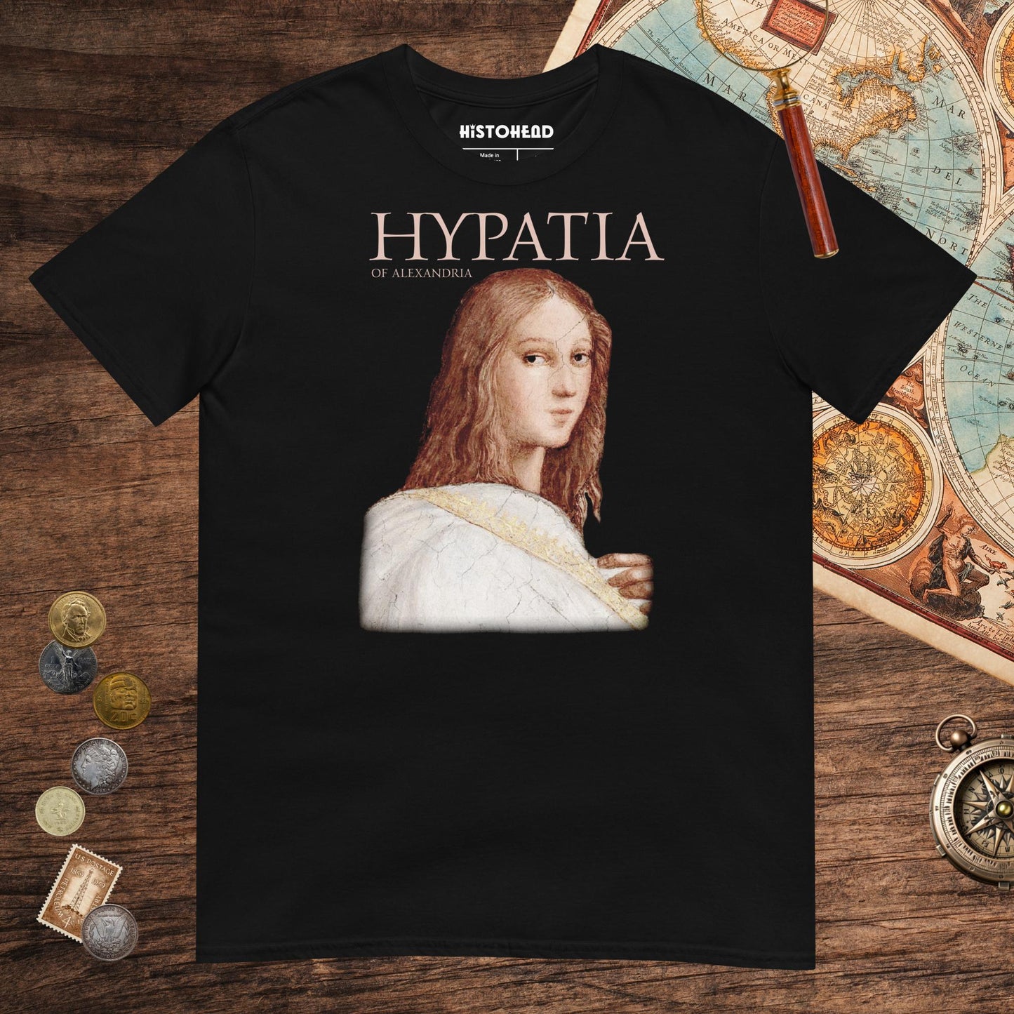 Black Hypatia of Alexandria Tee - history buff gift by HistoHead