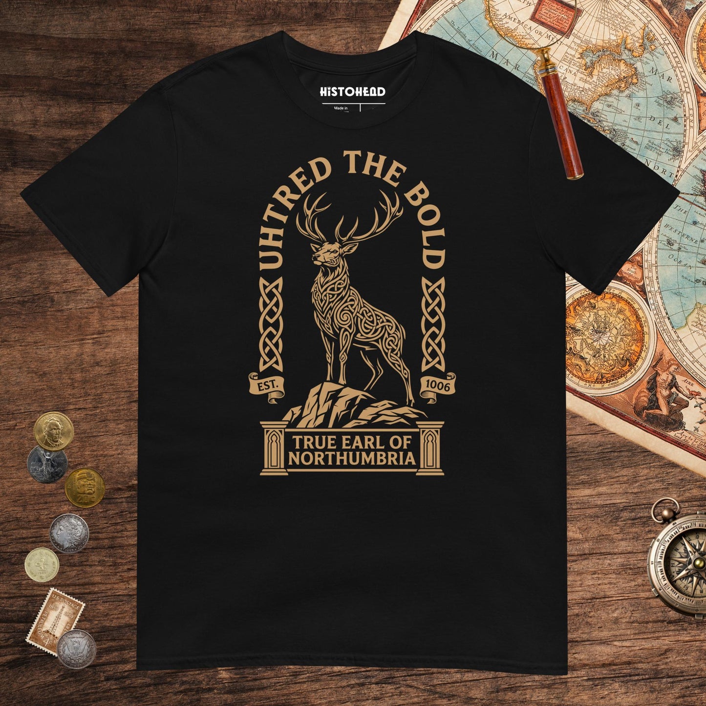 Black Uhtred the Bold Tee - history buff gift by HistoHead