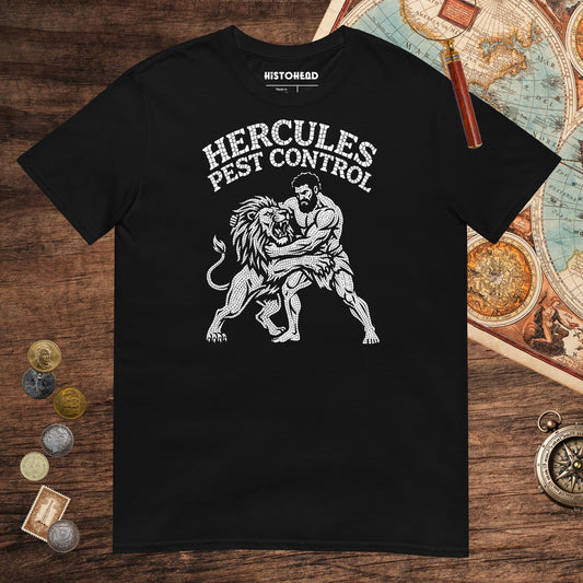 Black Hercules Pest Control Tee - history buff gift by HistoHead